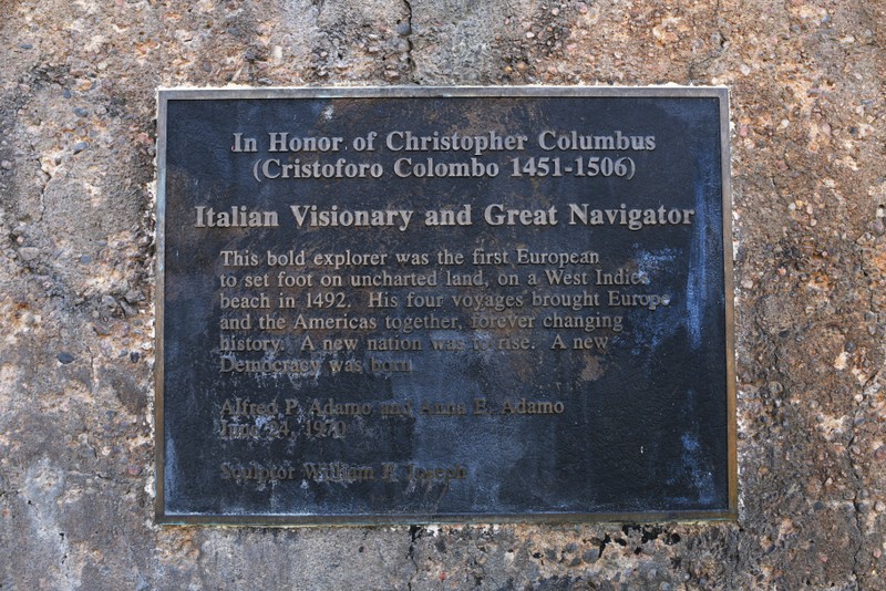 Christopher Columbus plaque in question