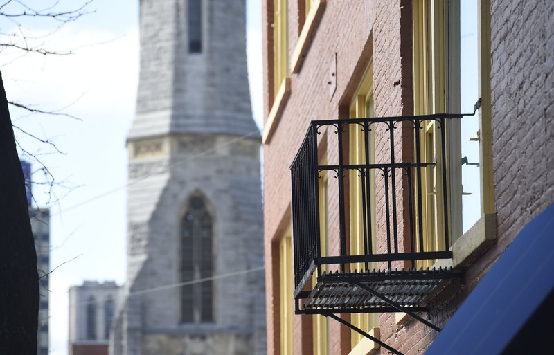 Second story balcony where Daniel Webster delivered his famous "Syracuse Speech."