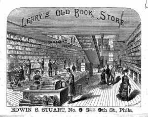 This is an advertisement for Leary's Bookstore. Consumers could find over 900,00 used books. 
https://blogs.princeton.edu/notabilia/2011/11/13/learys-bookstore-philadelphia-ca-1880/