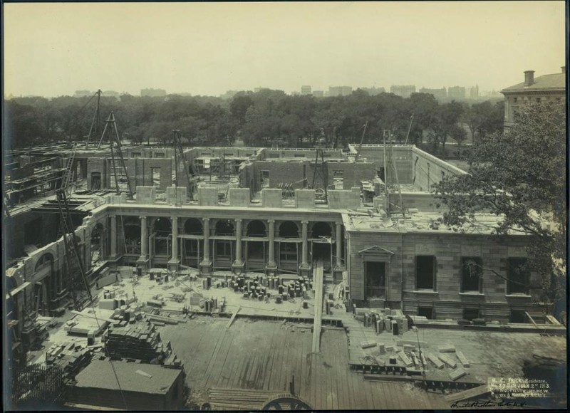 The Frick House under construction in 1913. 