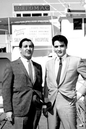 Elvis Presley Deeding the USS Potomac to St. Jude Children's Research Hospital, Pictured with Danny Thomas, 1964 