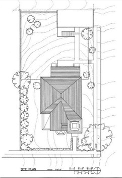 Site plan of James Ward House in 1982 from HABS documentation (Schroeder and Peacock)