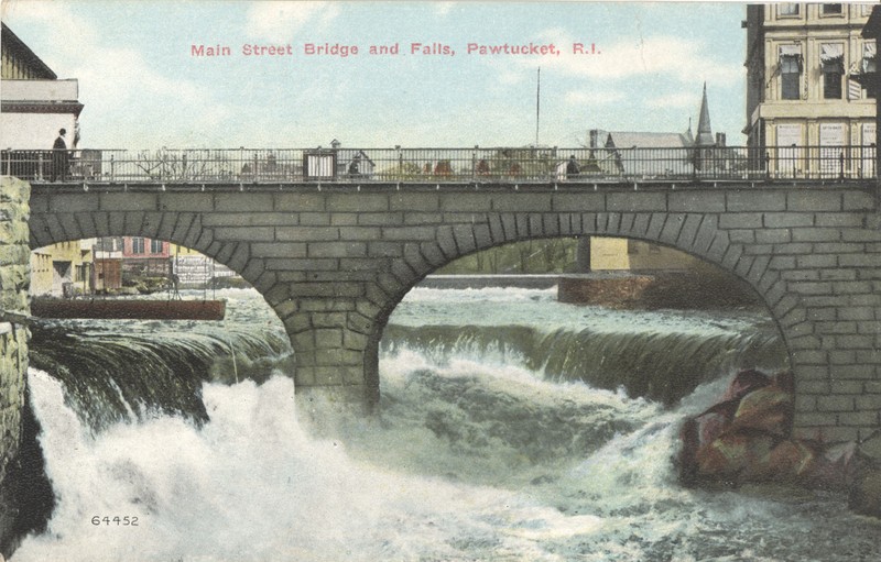 Pawtucket Falls & Main Street Bridge (Postcard) 