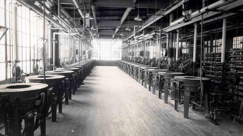 Interior view of Gillette Tire Company Building 13 (ca. 1924-1925)