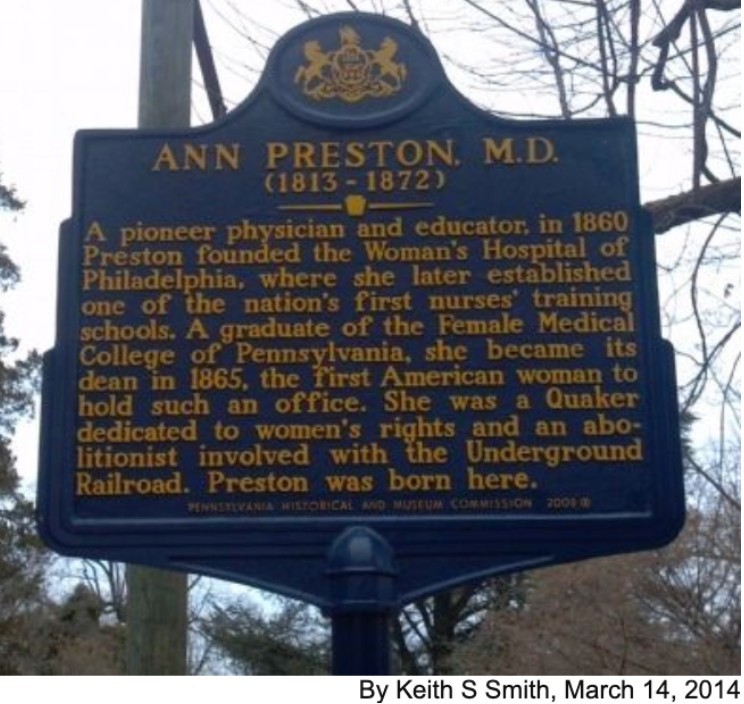 Ann Preston Marker in West Grove, PA 