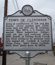 Historic highway marker in Clendenin.