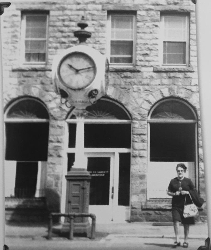 First National Bank with original clock.