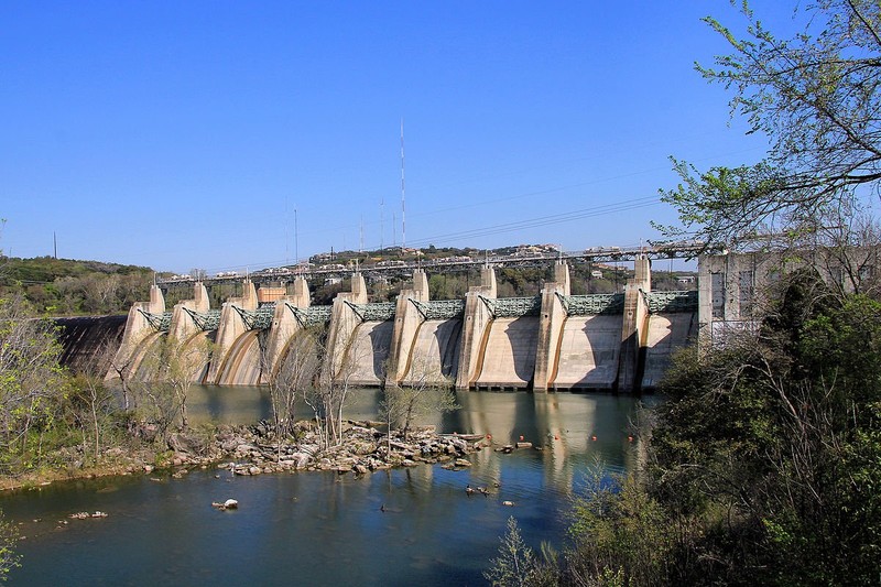 Tom Miller Dam today, photo by Larry D. Moore.
