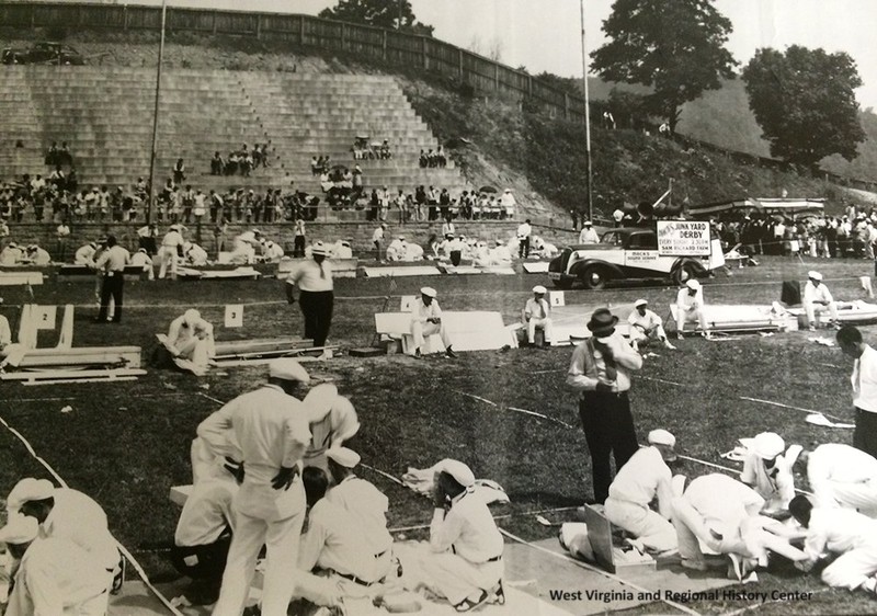 Miner's Safety Competition shortly after the opening of the Mount Hope Stadium. 