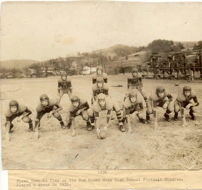 The 1936 Football Team was the first to play on Mount Hope's new field.