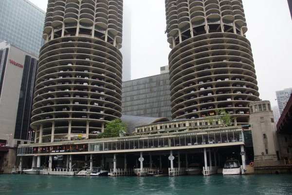 View of Marina City's marina.