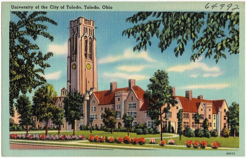 An undated postcard of the University of Toledo.