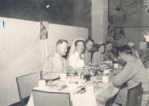 Wedding dinner for Lieutenant Marjorie Lovell and Lieutenant D.C. McBride.