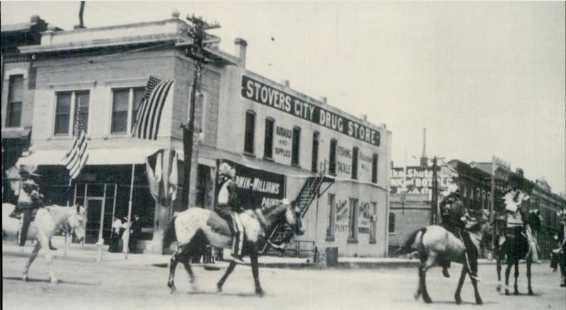 F. P. Stover's Drugstore in 1907, after the second level was added.
photo credit: Fort Collins by Barbara Flemming, page 31.