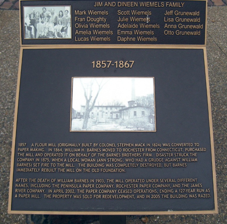 Rochester Bicentennial Sundial marker, decade 1857-1867