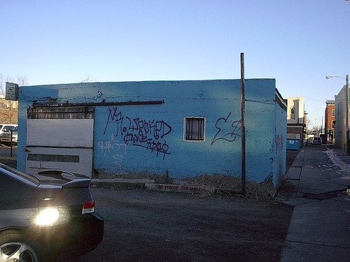 The drunk tank before being painted over in the late 2000s.