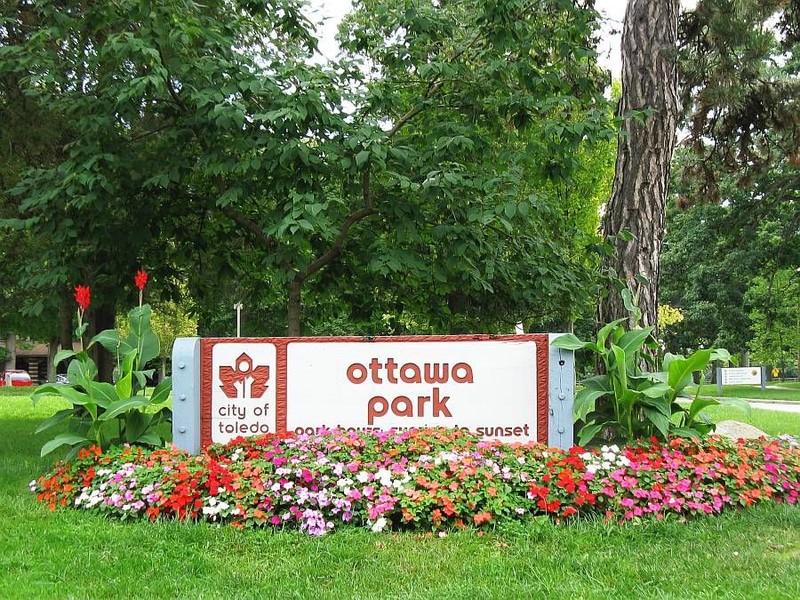 The entrance to Ottawa Park, which was honored with a historic marker in 1987.