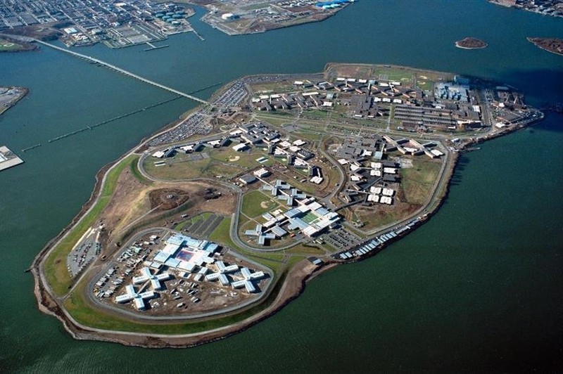 The Rikers island correction is surrounded by water.