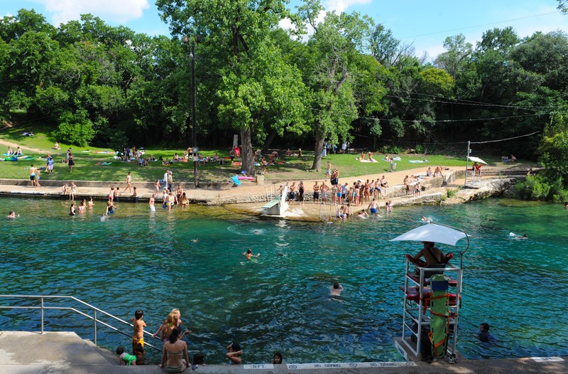 Barton Creek is a popular swimming destination in Austin.