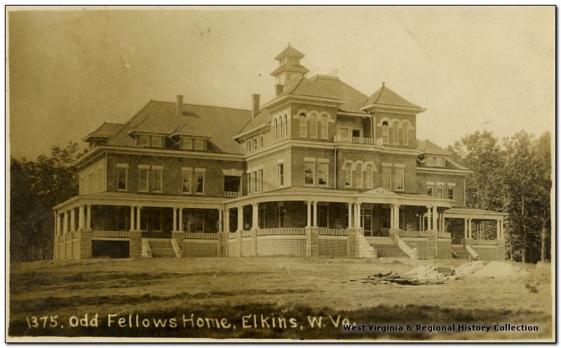 The Odd Fellows fraternal home in Elkins, West Virginia, sometime between 1910-1920. 