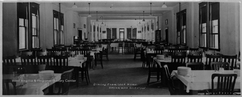 The dining hall in the Odd Fellows fraternal home in Elkins. 