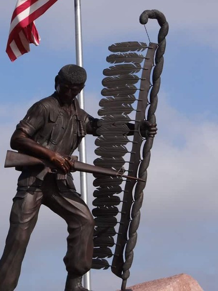 Up close view of the Warrior fighting for his country and his heritage