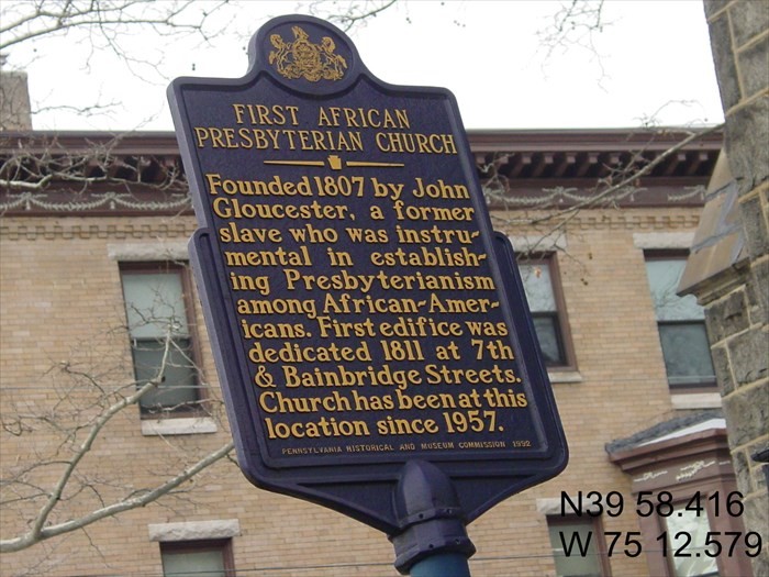 First African Presbyterian Church is the Mother Church of African American Presbyterianism.