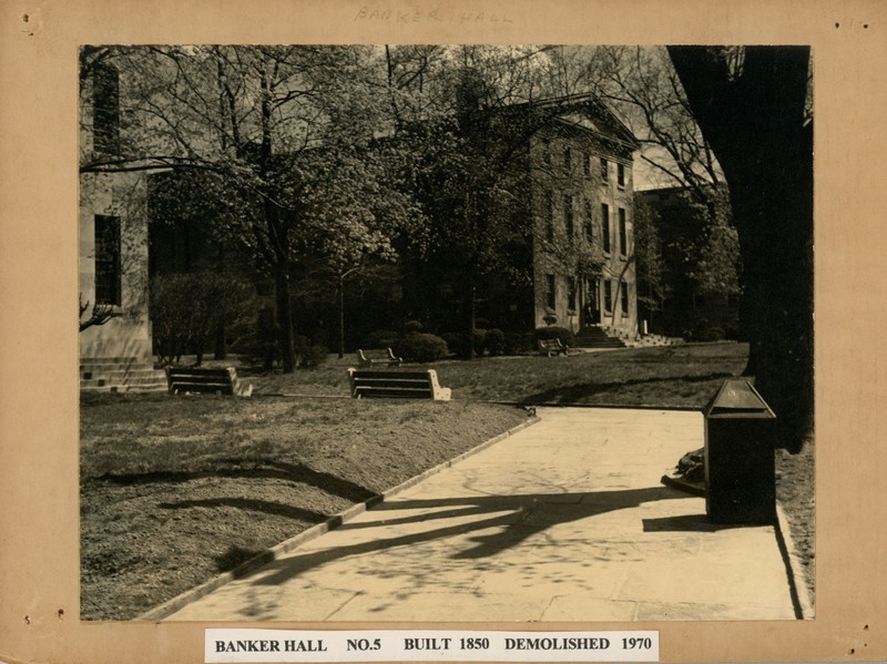 Photo of Banker Hall in background.