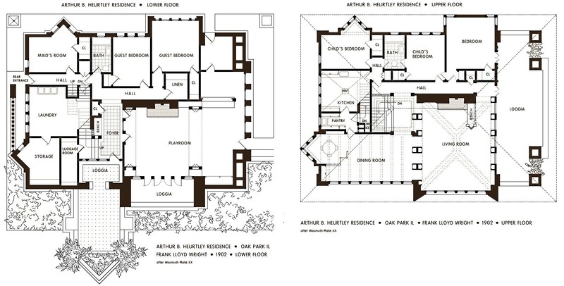 Arthur Heurtley House floor plans