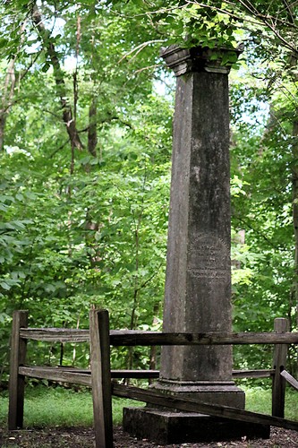 The grave marker of Dr. Thomas T. Watson is located along the Center Furnace trail.
