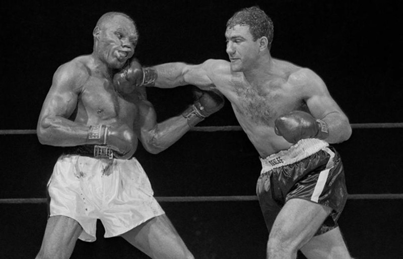 Rocky Marciano and the blow that knocked out Jersey Joe Walcott in the 13th round. 