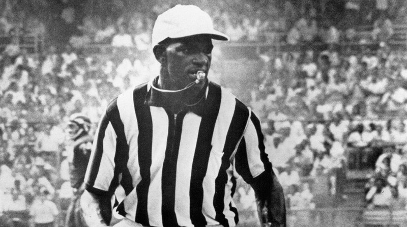 A photograph of Burl Toler in his officiating uniform. (University of San Francisco).