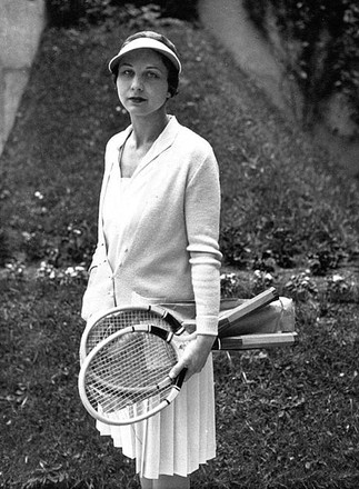 Helen Wills Moody, aka "Little Miss Poker Face" with a serious look on her face.