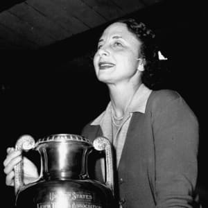 Helen Wills Moody, after winning one of her many matches