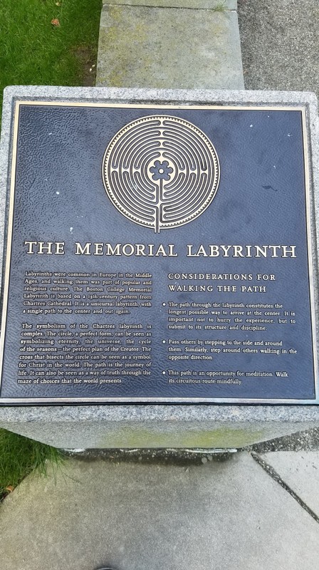 Plaque on the history of labyrinths from medieval times and their significance