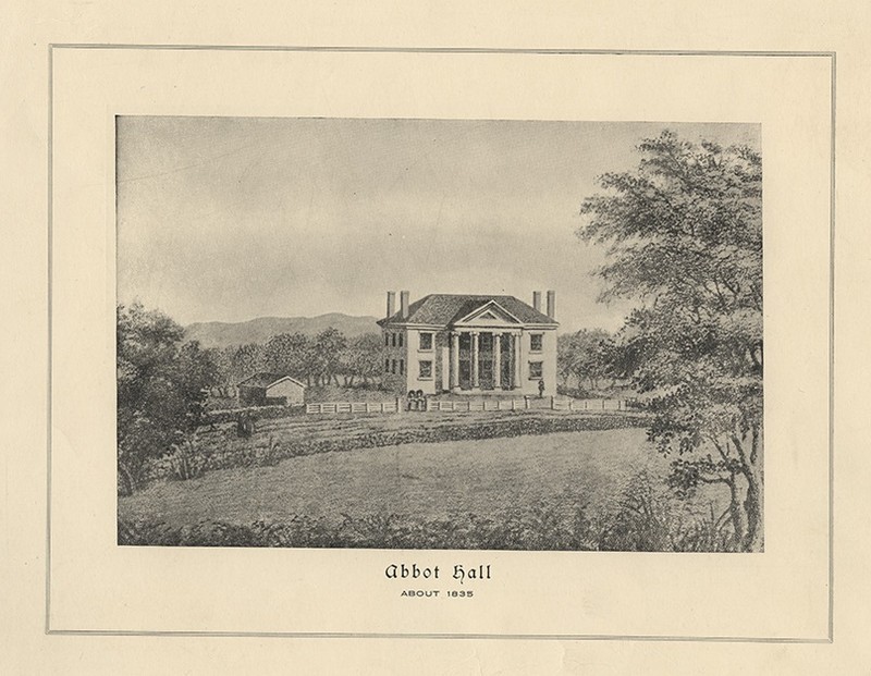 Sketch of Abbot Hall as it looked in 1829