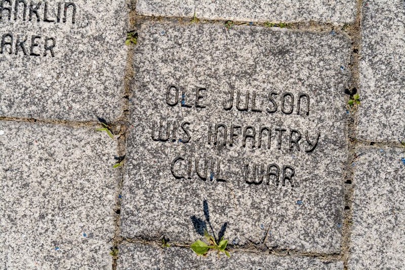 Memorial brick dedicated to Ole Julson, Wis. Infrantry Civil war