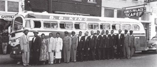 This was a common scene when the Chitlin Circuit would arrive on their bus before a performance.