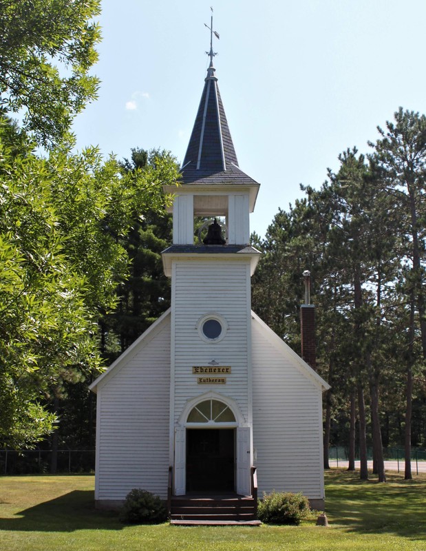 Contemporary Photo of the Ebenezer Lutheran Church on the Pioneer Village Museum grounds.