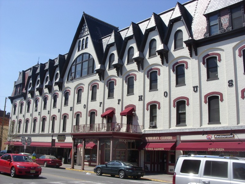 The Brockerhoff House was built in 1866 and is one of the city's more attractive landmarks.