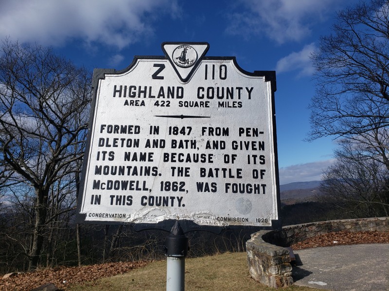 Sign upon entering Highland County