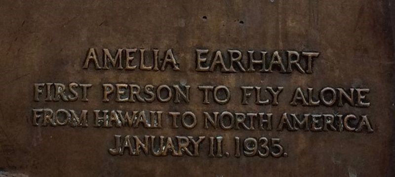 A photo of the Earhart Monument inscription.