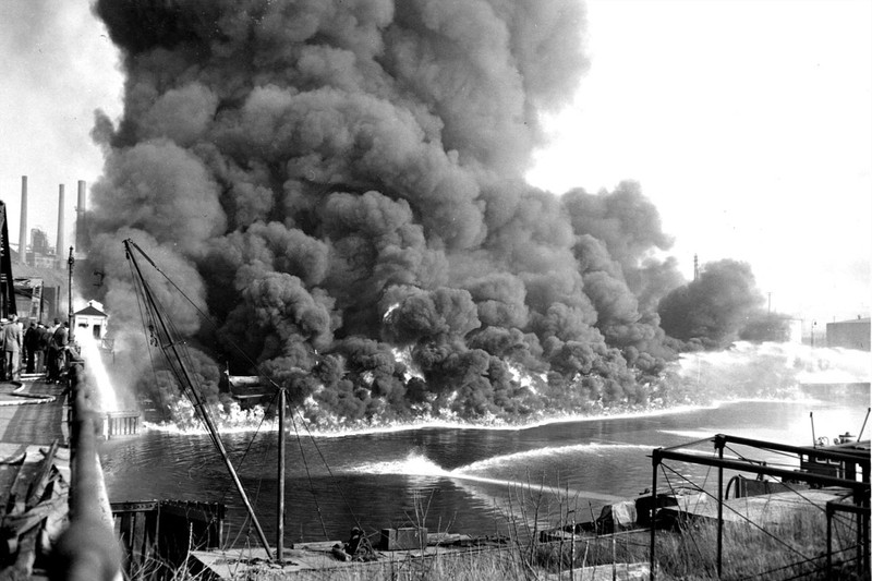 A photo of the infamous 1969 fire 