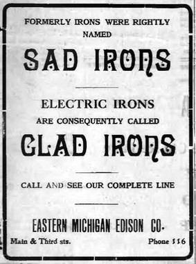 Newspaper ad for Eastern Michigan Edison in Rochester, 1912