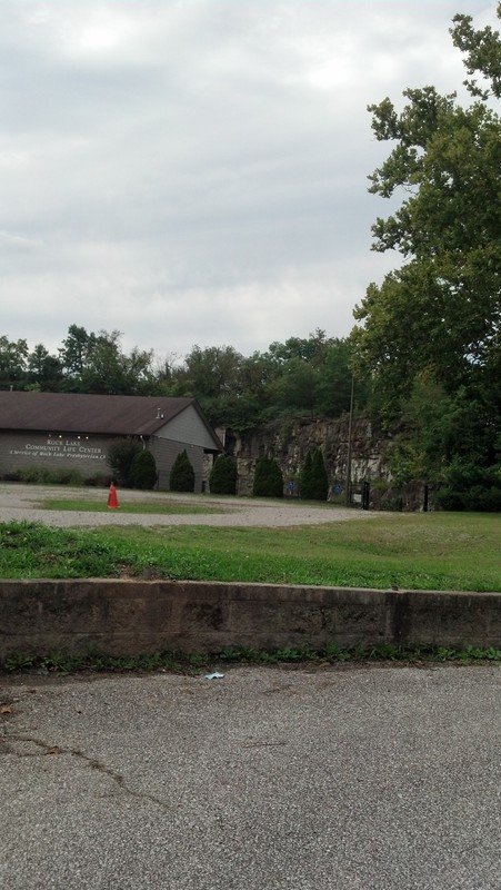Former pool site from Lincoln Drive