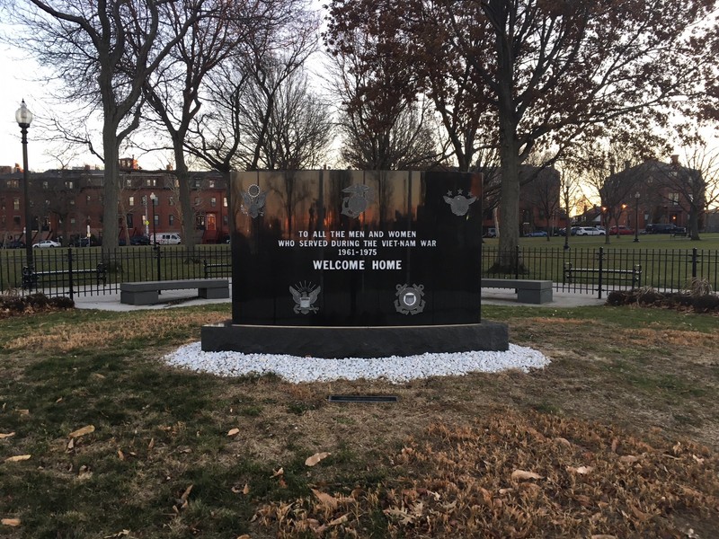 The opposite side of the South Boston Vietnam Memorial is engraved with this inscription: "If You Forget My Death, Then I Died in Vain."