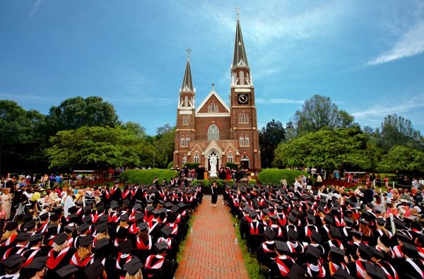 The 140th commencement exercises in front of Mary, Help of Christians Basilica on May 12, 2018. 