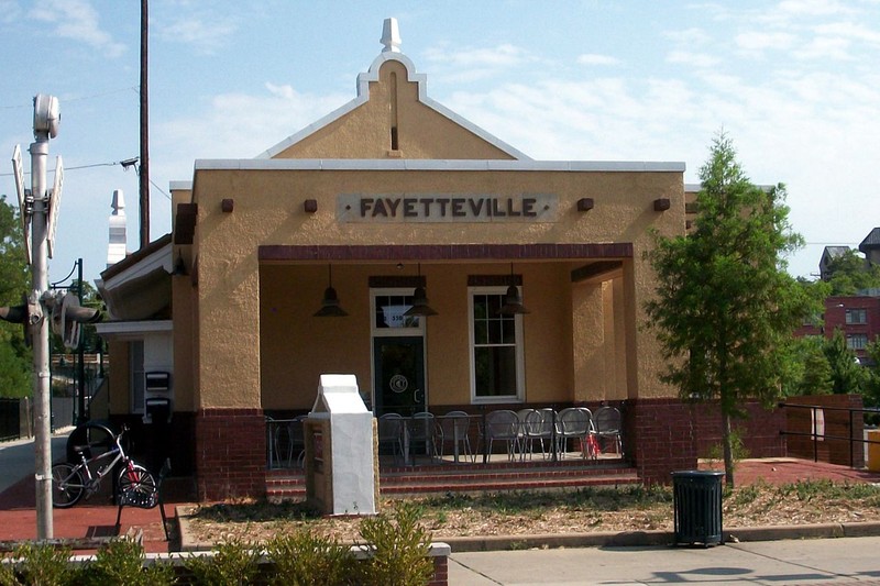 The former Frisco Depot was first built in 1897 then completely remodeled to give it its Spanish Revival appearance in 1925. It ceased passenger service in 1965.