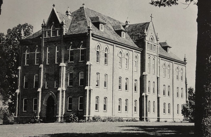 St. Leo's Hall in the mid-20th Century. Source: Paschal Baumstein, Blessings in the Years to Come (1997)