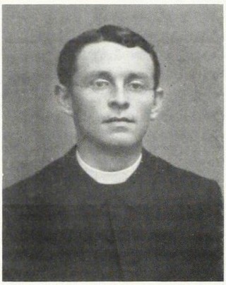 Father Francis Meyer, monk of Belmont Abbey and professor of history, German, elocution, and vocal music. His illness and recovery were the inspiration for the establishment of the Grotto. Source: Crescat, vol. 9, no. 1, Autumn 1987.